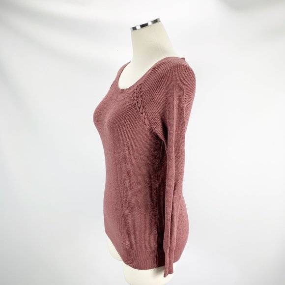 American Eagle Outfitters XS Mauve Sweater Weave - Picture 3 of 4